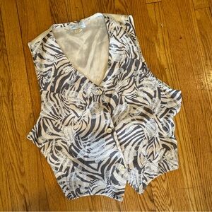Vintage Zebra and Floral Embroidered Vest